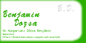 benjamin dozsa business card