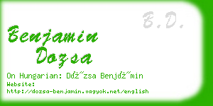 benjamin dozsa business card